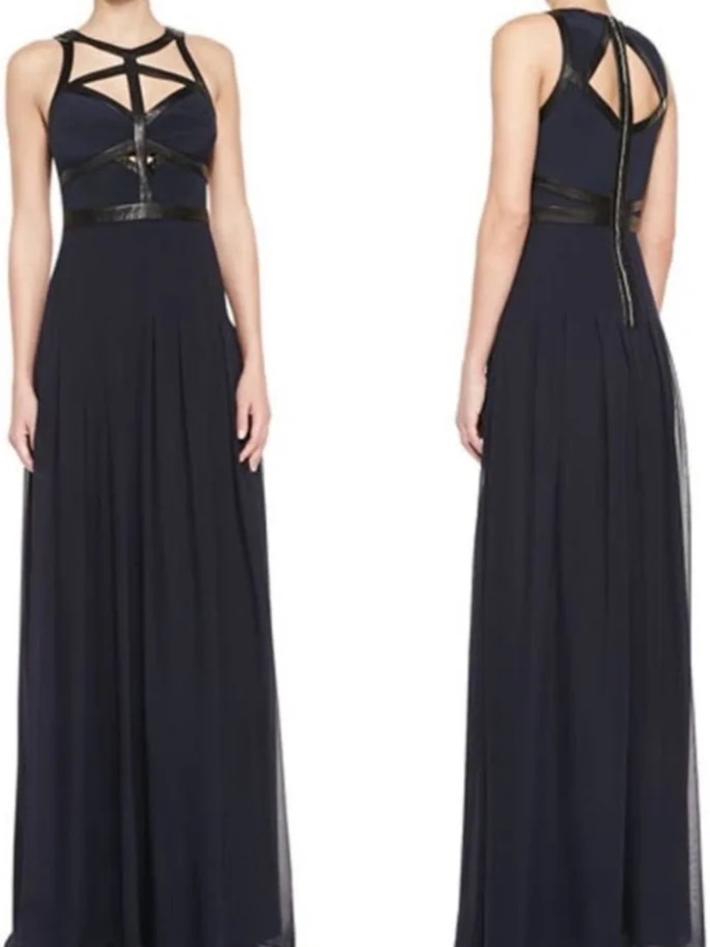 Rebecca Taylor Caged Leather Evening Gown